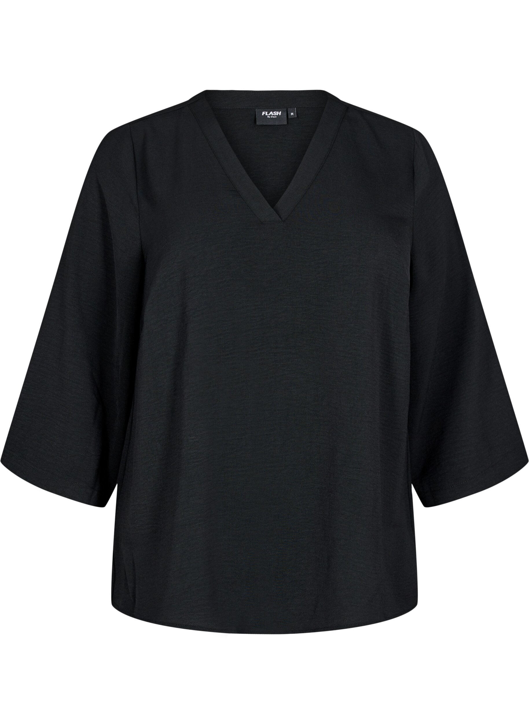 ZizziBlouse met 3/4 mouwen, Zwart, Packshot image number 0