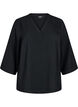 Blouse met 3/4 mouwen, Zwart, Packshot image number 0