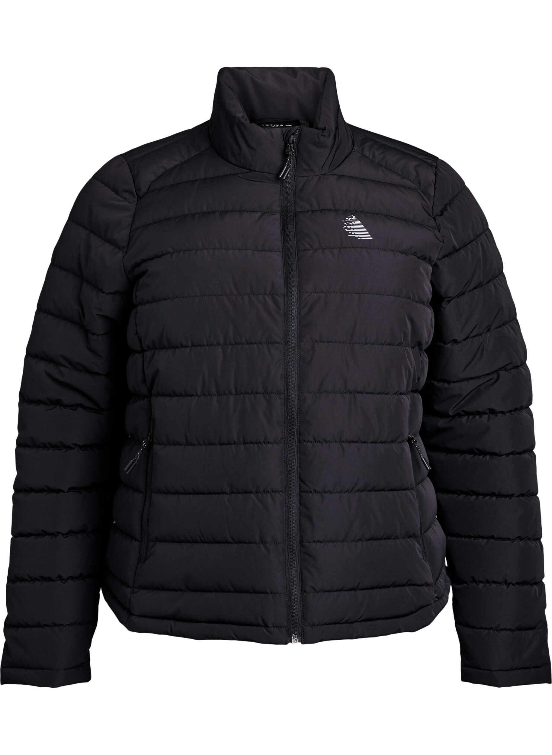 Sportieve gewatteerde jas met hoge kraag en zakken