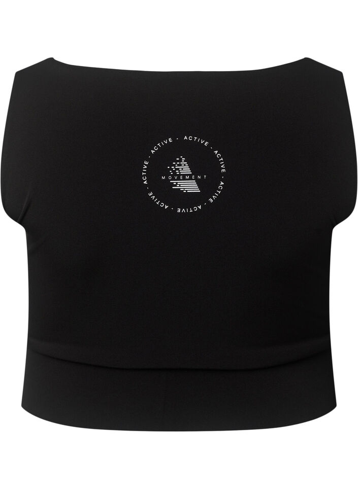 Sportbeha met vierkante halsuitsnijding, Black, Packshot image number 1