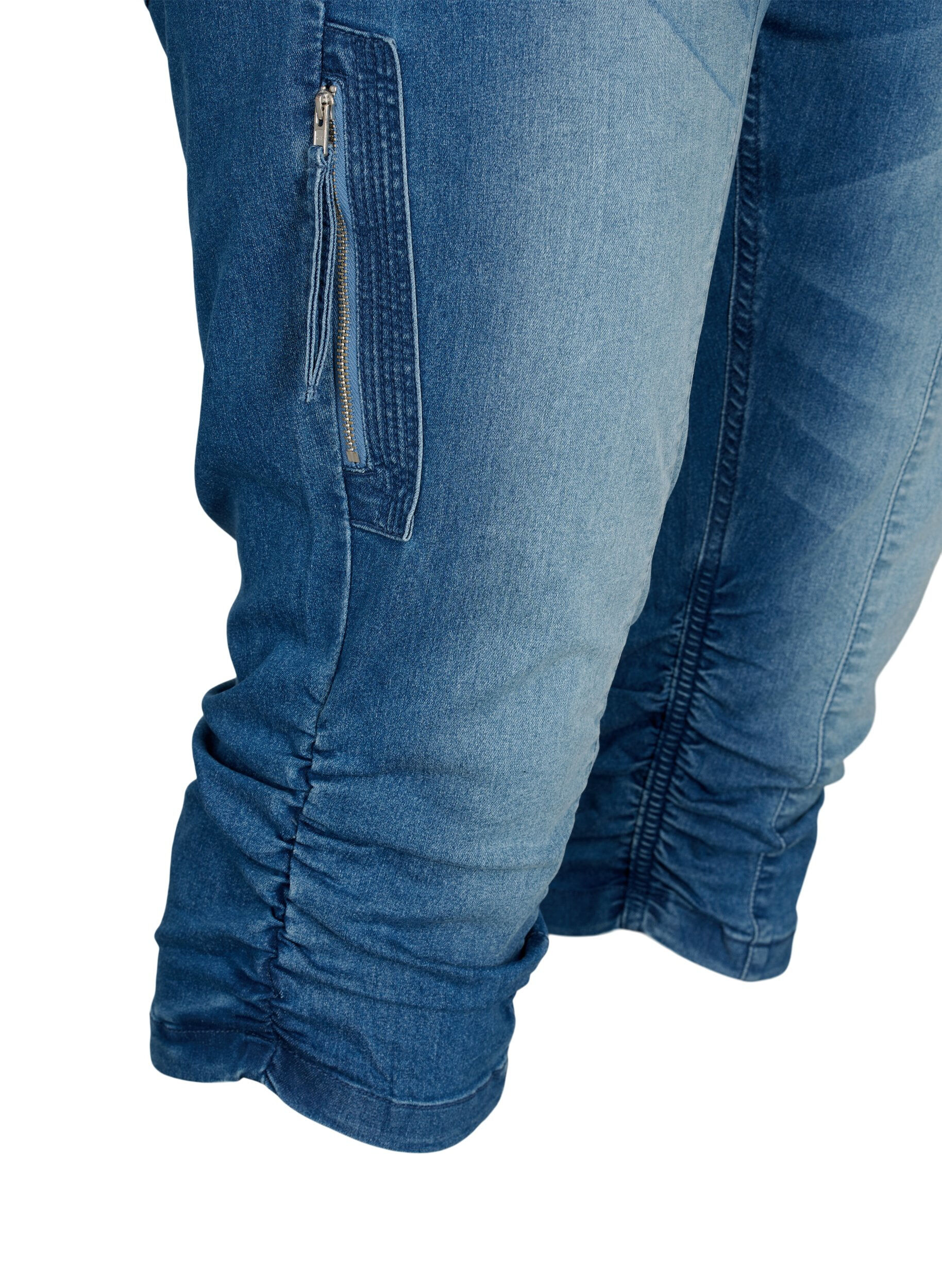 Zizzi Slim fit capri jeans met zakken, Blauw, Packshot image number 3