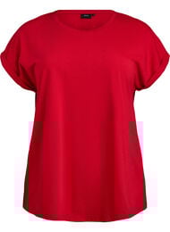 T-shirt met korte mouwen van katoenmix, Rood
