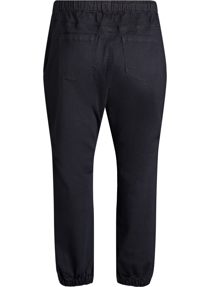 Denim joggers met zakken, Zwart, Packshot image number 1