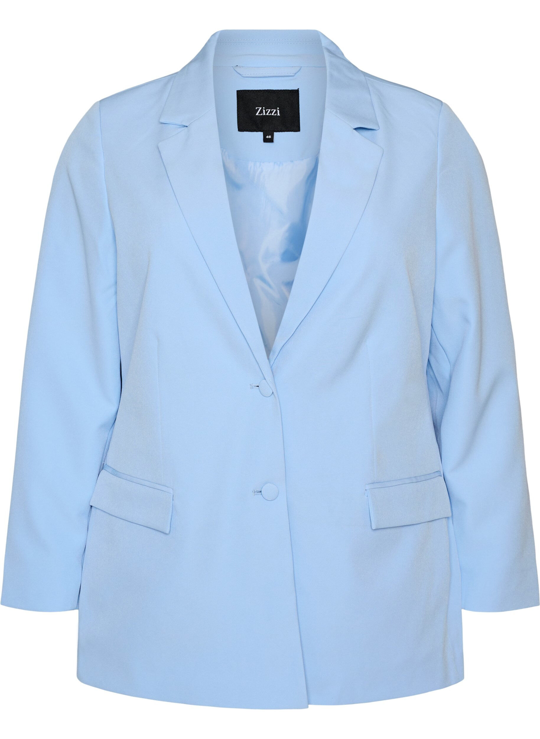 Zizzi Klassieke blazer met knoopsluiting, Blauw, Packshot image number 0