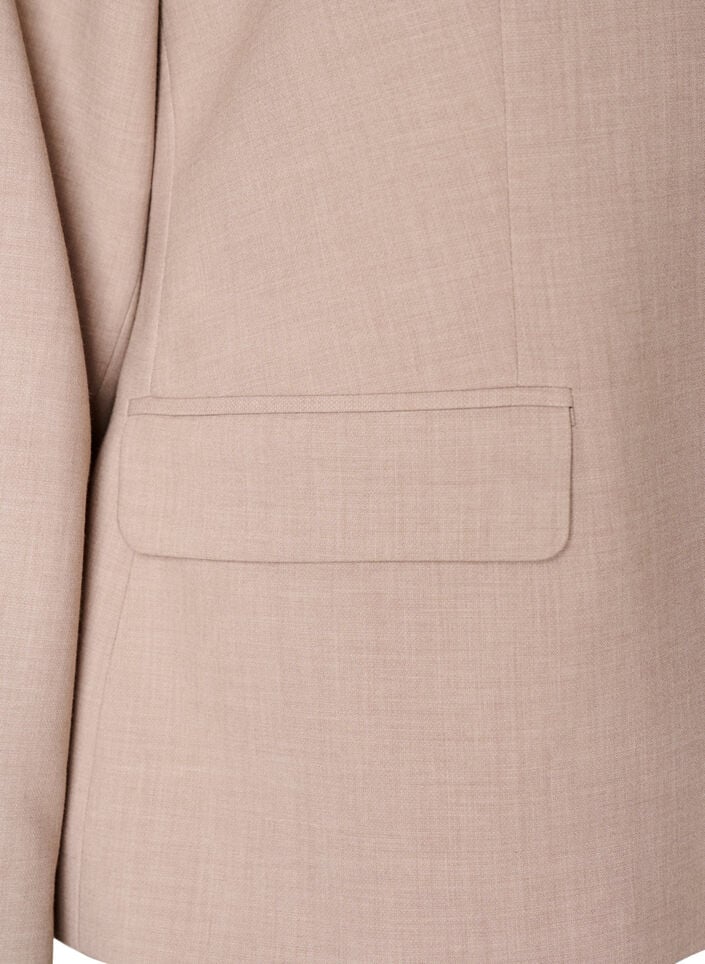 Klassieke blazer met knoopsluiting en zakken, Beige, Packshot image number 3