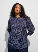 Blouse met patroon, opstaande kraag en 3/4-mouwen, Blauw, Model image number 3