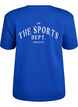 Sportief T-shirt in biologische katoen, Blauw, Packshot image number 1