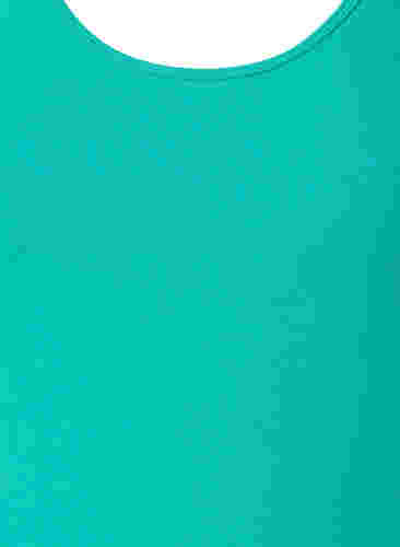 Effen gekleurd basic top in katoen, Aqua Green, Packshot image number 2