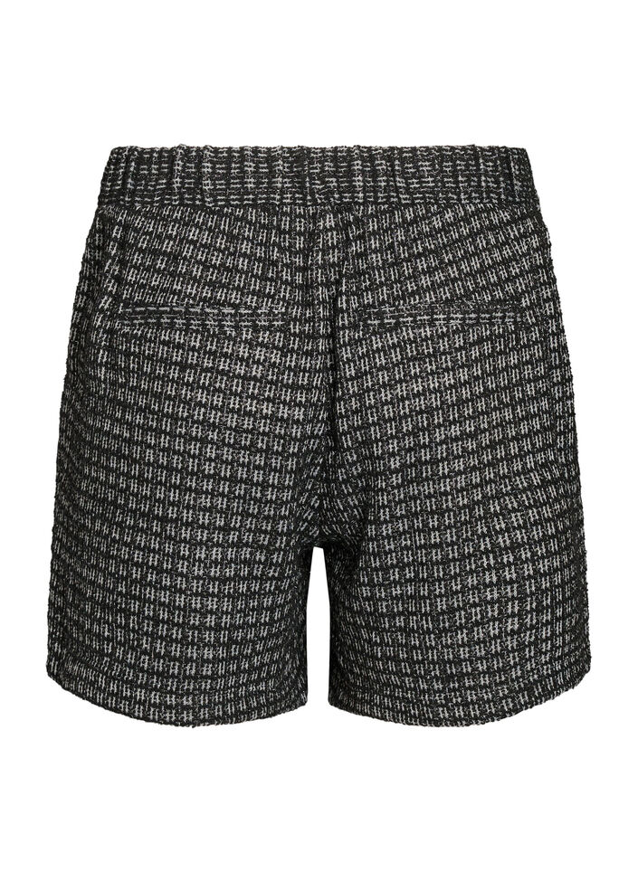 Lichte bouclé shorts met zakken, Zwart, Packshot image number 1