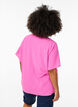 Blouse met korte mouwen en ronde hals, Roze, Model image number 2