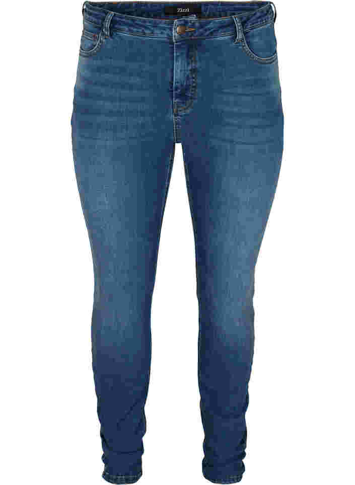 Amy jeans met hoge taille en push up, Blue denim, Packshot image number 0