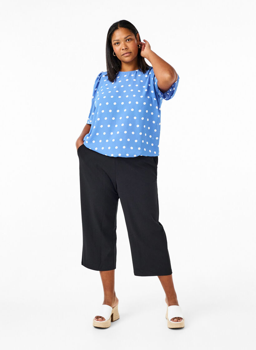 Gestippelde blouse met korte mouwen, River S. White Dot, Model image number 2