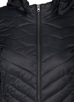 Lange lichte gewatteerde jas , Black, Packshot image number 2