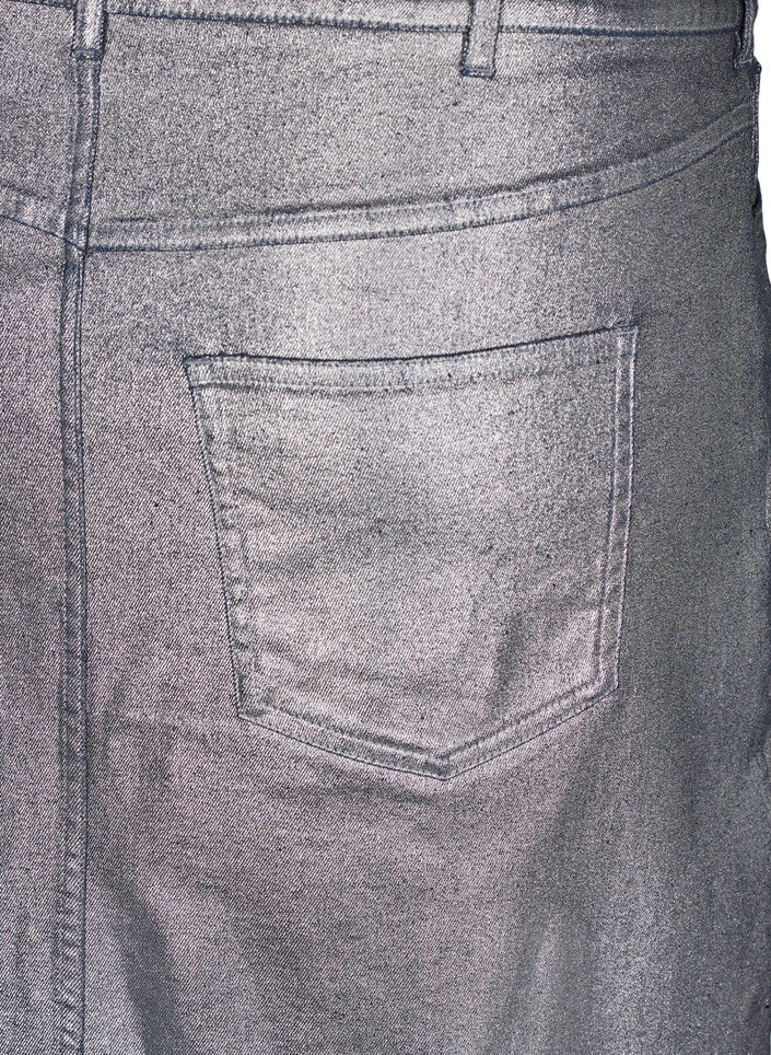 Zilverkleurige midi-rok, Gun Sliver, Packshot image number 2
