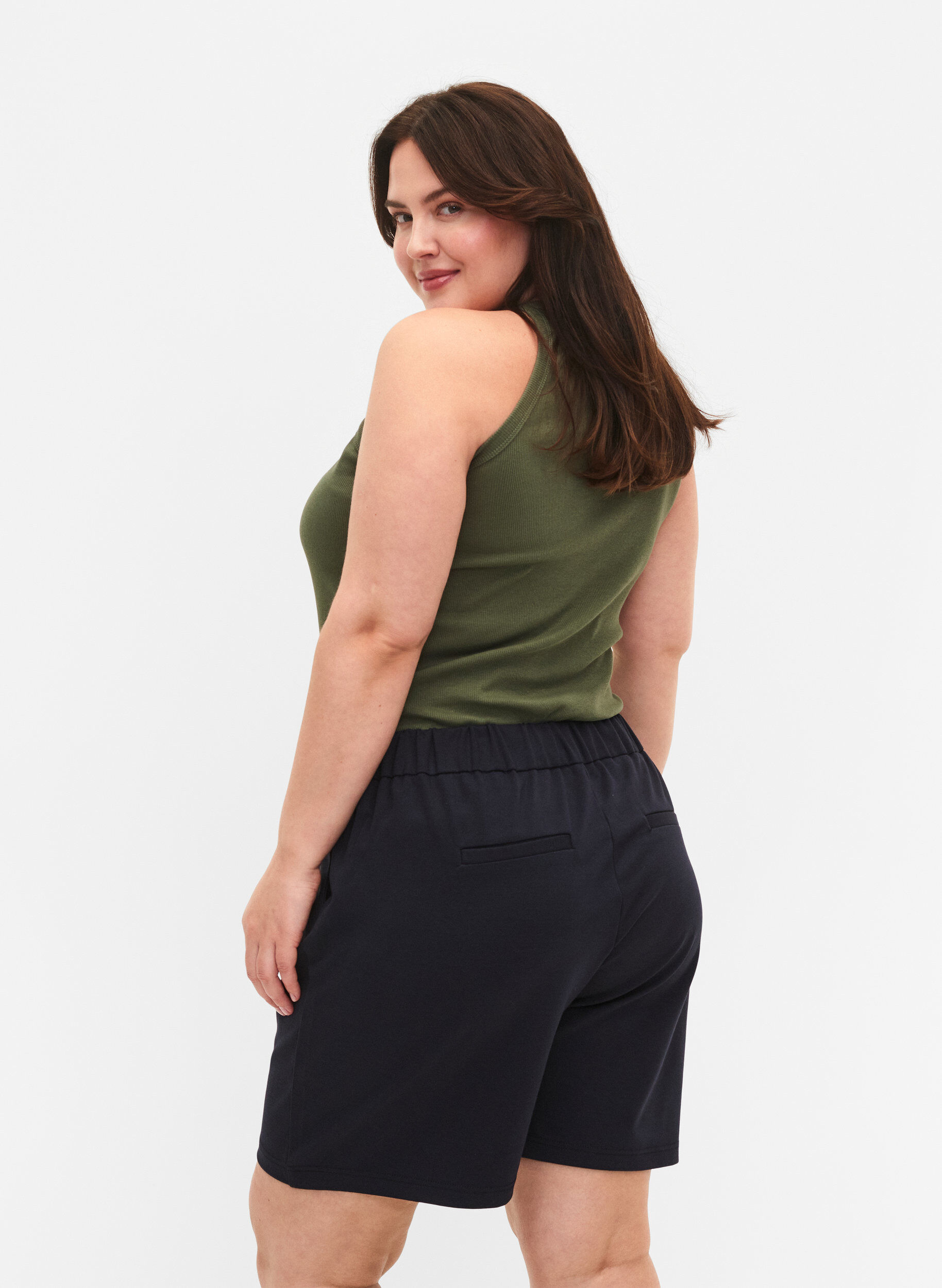 Zizzi Maddison korte broek met normale pasvorm, Night Sky, Model image number 1