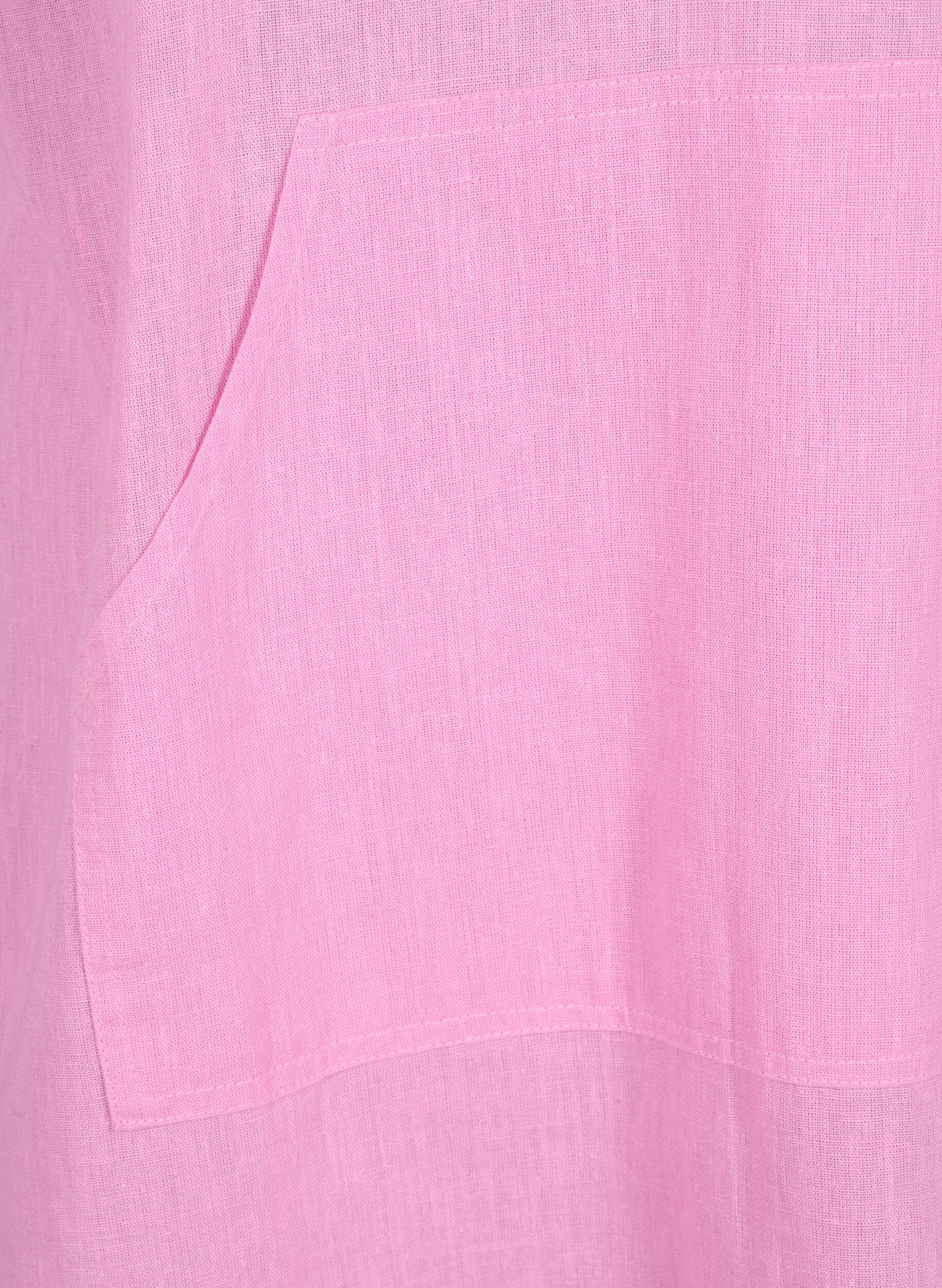 Zizzi Jurk van katoenmix met capuchon en linnen, Rosebloom, Packshot image number 2
