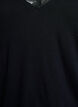 Viscose blouse met kanten afwerking en V-hals, Zwart, Packshot image number 2