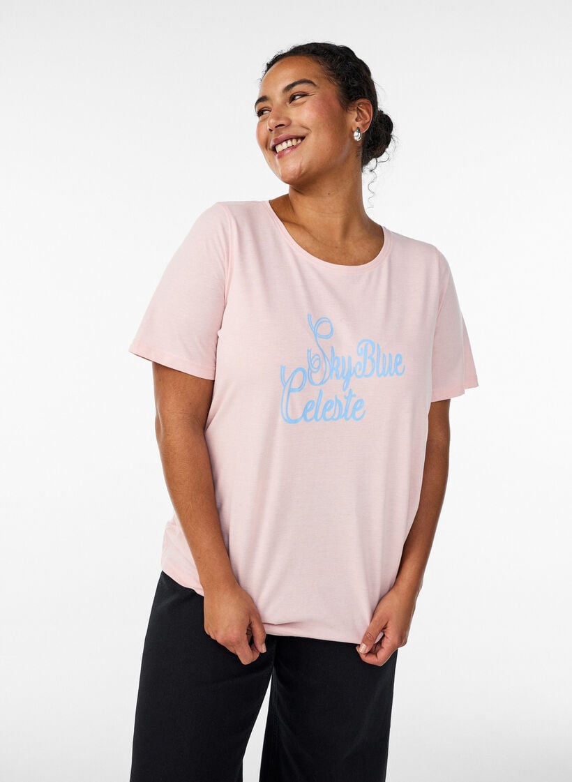 T-shirt met print, Rood, Model image number 0