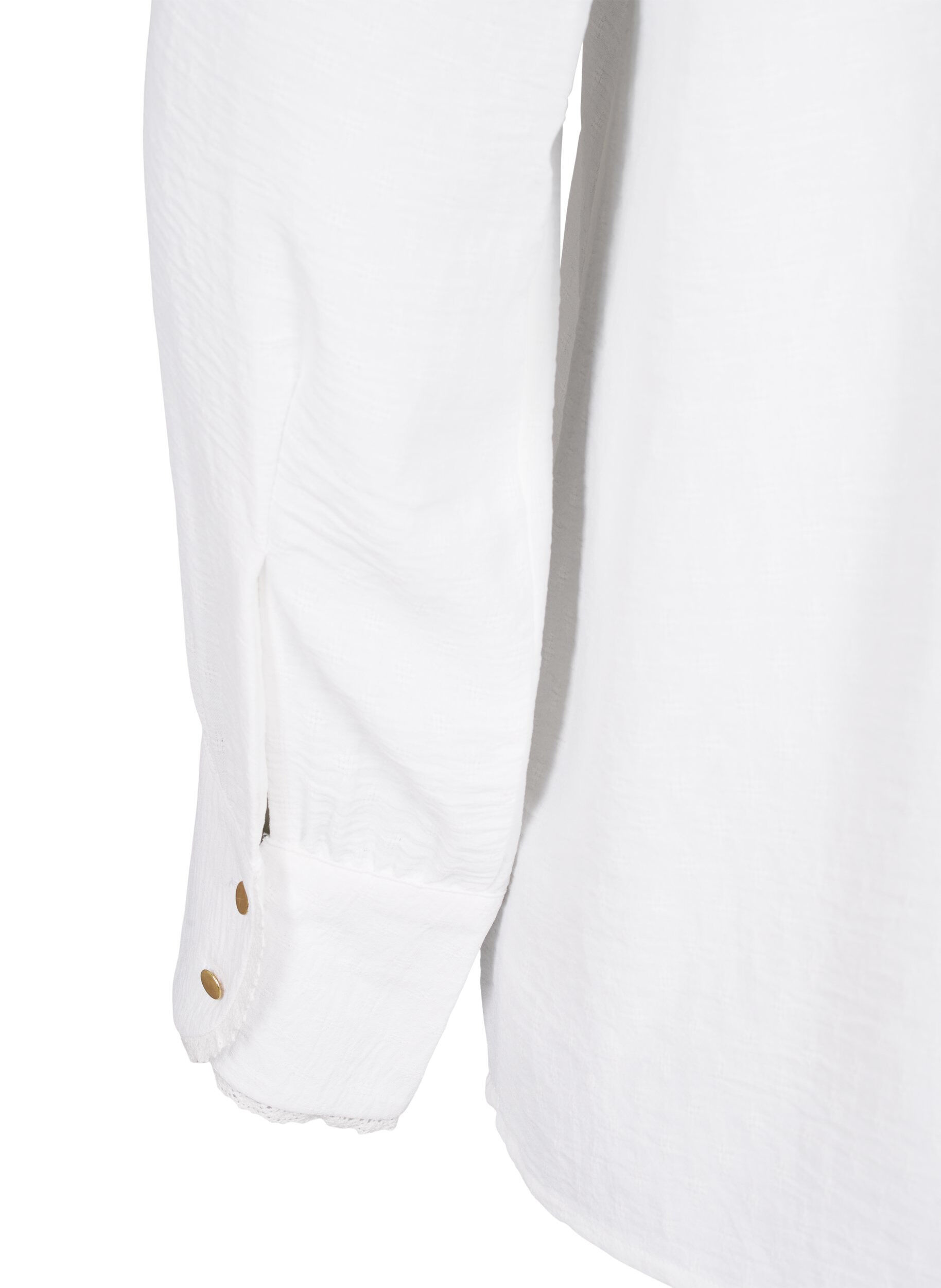Zizzi Blouse met lange mouwen en textuur, Bright White, Packshot image number 3
