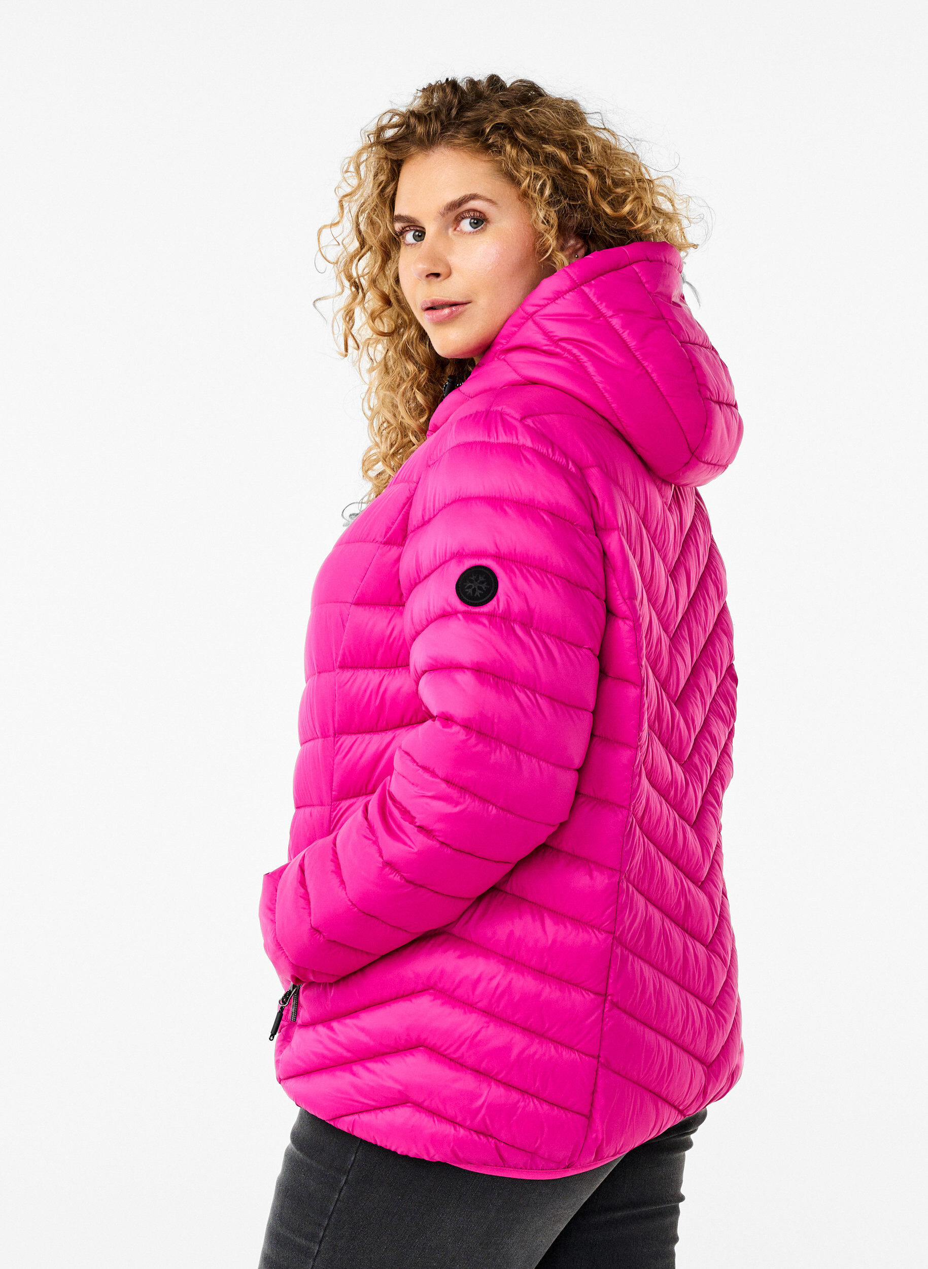 ZizziLichtgewicht jas met capuchon, Roze, Model image number 2