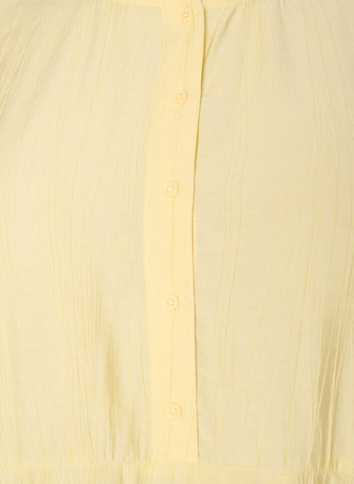 Korte viscose jurk met ruchesdetails, Geel, Packshot image number 2