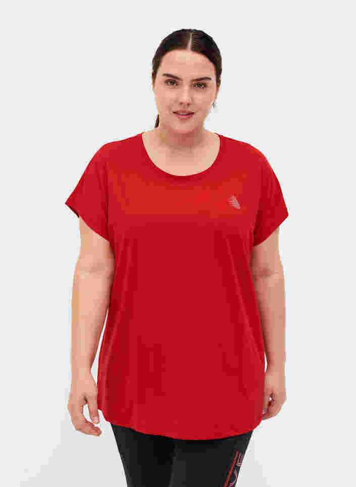 Effen sportshirt, Haute Red, Model image number 0