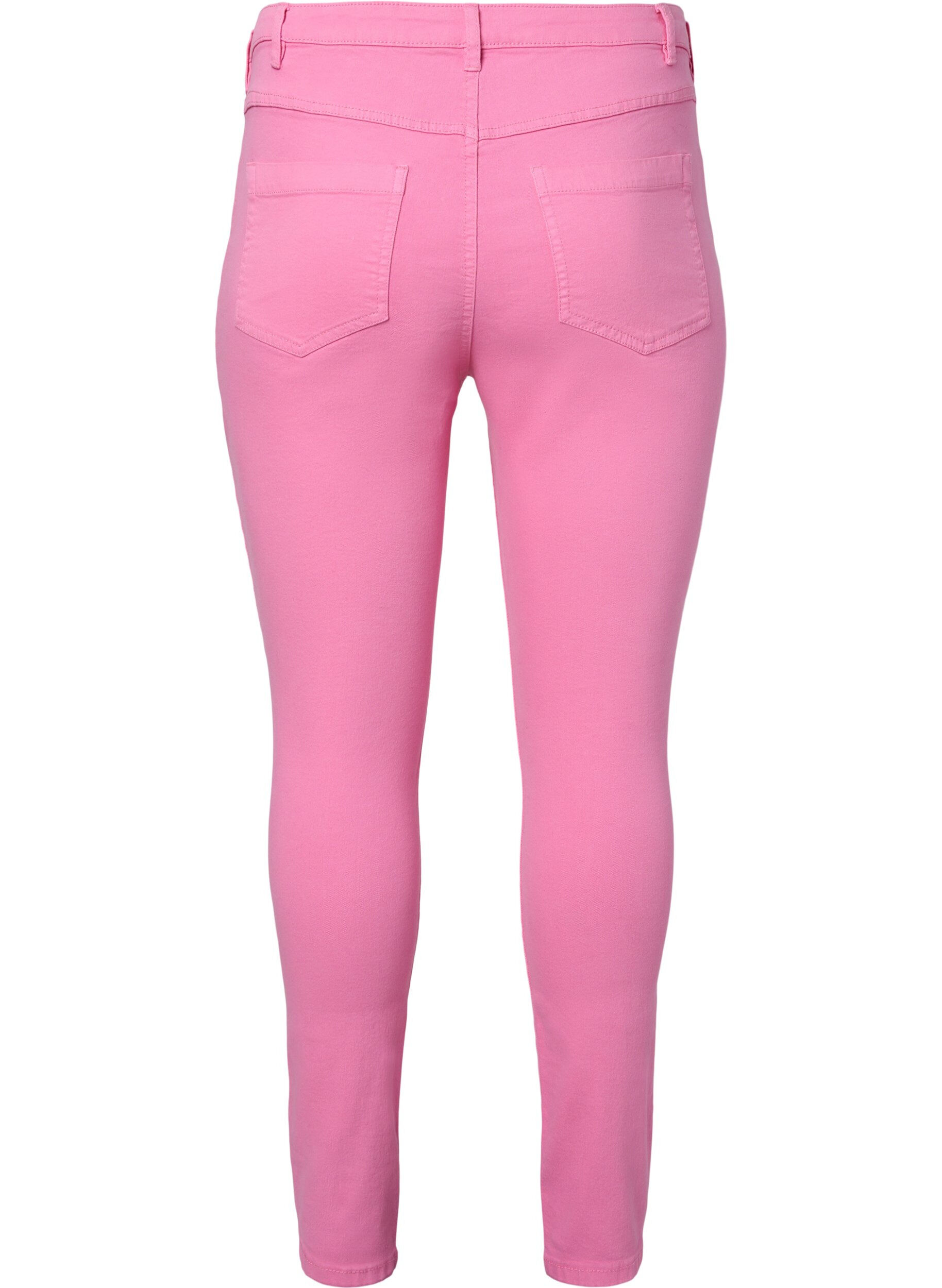 Zizzi Super slim fit Amy jeans met hoge taille, Rosebloom, Packshot image number 1