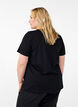 T-shirt met motief, Black w. Flower, Model image number 1