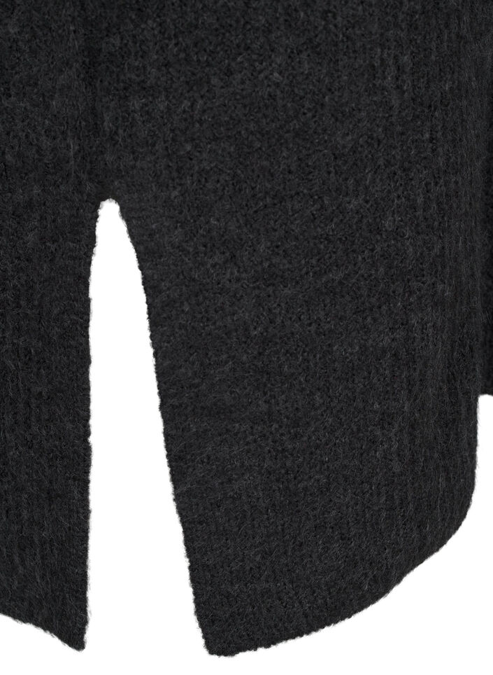 Gebreide jurk met col, Grijs, Packshot image number 3