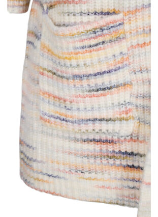 Gemêleerd gebreid vest met cropped mouwen, Multi Color, Packshot image number 3