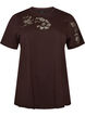 Katoenen T-shirt met kanten applicaties, Bruin, Packshot image number 0