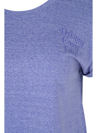 Gemêleerd t-shirt in katoen, Dazzling Blue Mel, Packshot image number 2