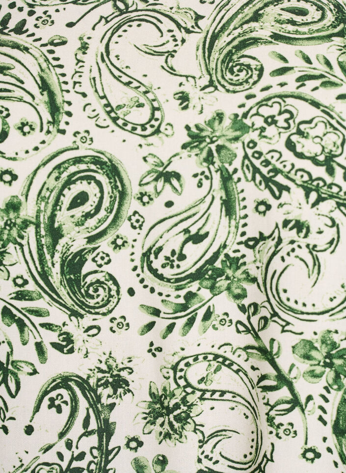 Viscose blouse met korte mouwen en print, Groen, Packshot image number 2