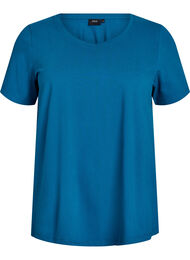 Effen basic katoenen T-shirt, Blauw