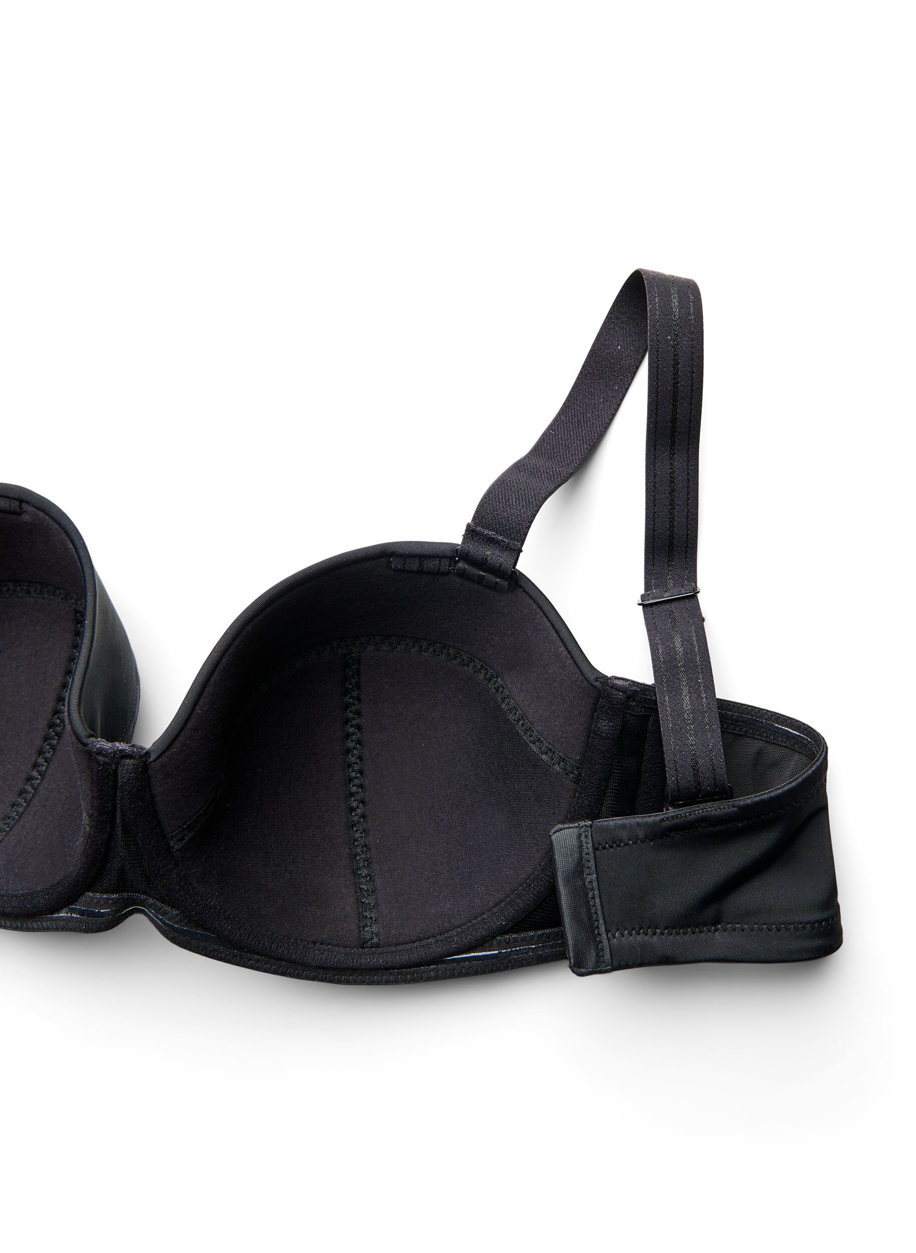Zizzi Gewatteerde strapless BH met afneembare bandjes, Zwart, Packshot image number 3