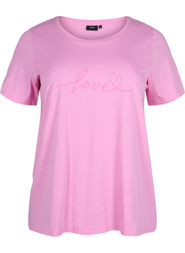 Katoenen T-shirt met ronde hals en print, RoseBloom W. Love, Packshot image number 0