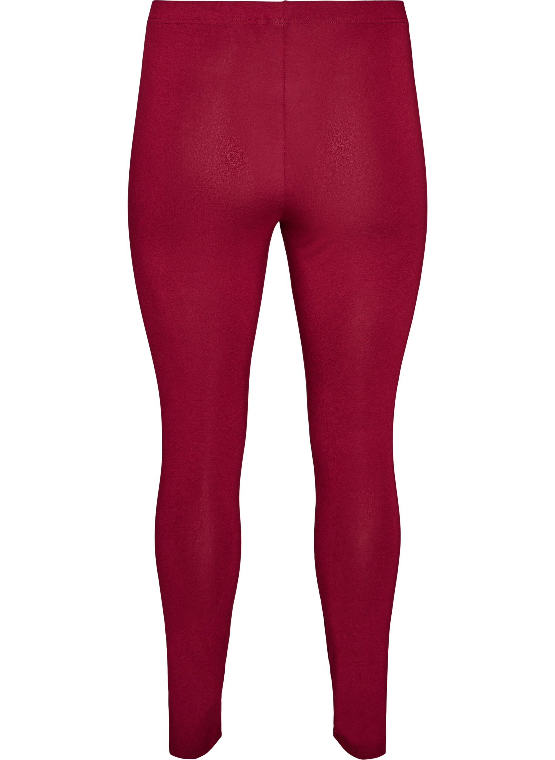 ZizziBasic legging in viscose, Rood, Packshot image number 1