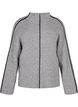 Gebreide blouse met wol en contrasterende strepen, Medium Grey Melange, Packshot image number 0