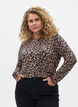 Blouse met lange mouwen en luipaardprint, Bruin, Model image number 0
