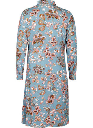 Viscose midi-jurk met print, Light Blue Paisley, Packshot image number 1