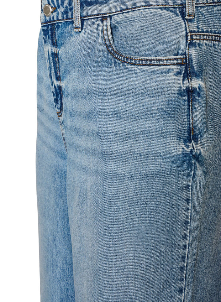 Kiana straight-fit jeans met hoge taille, Blauw, Packshot image number 2