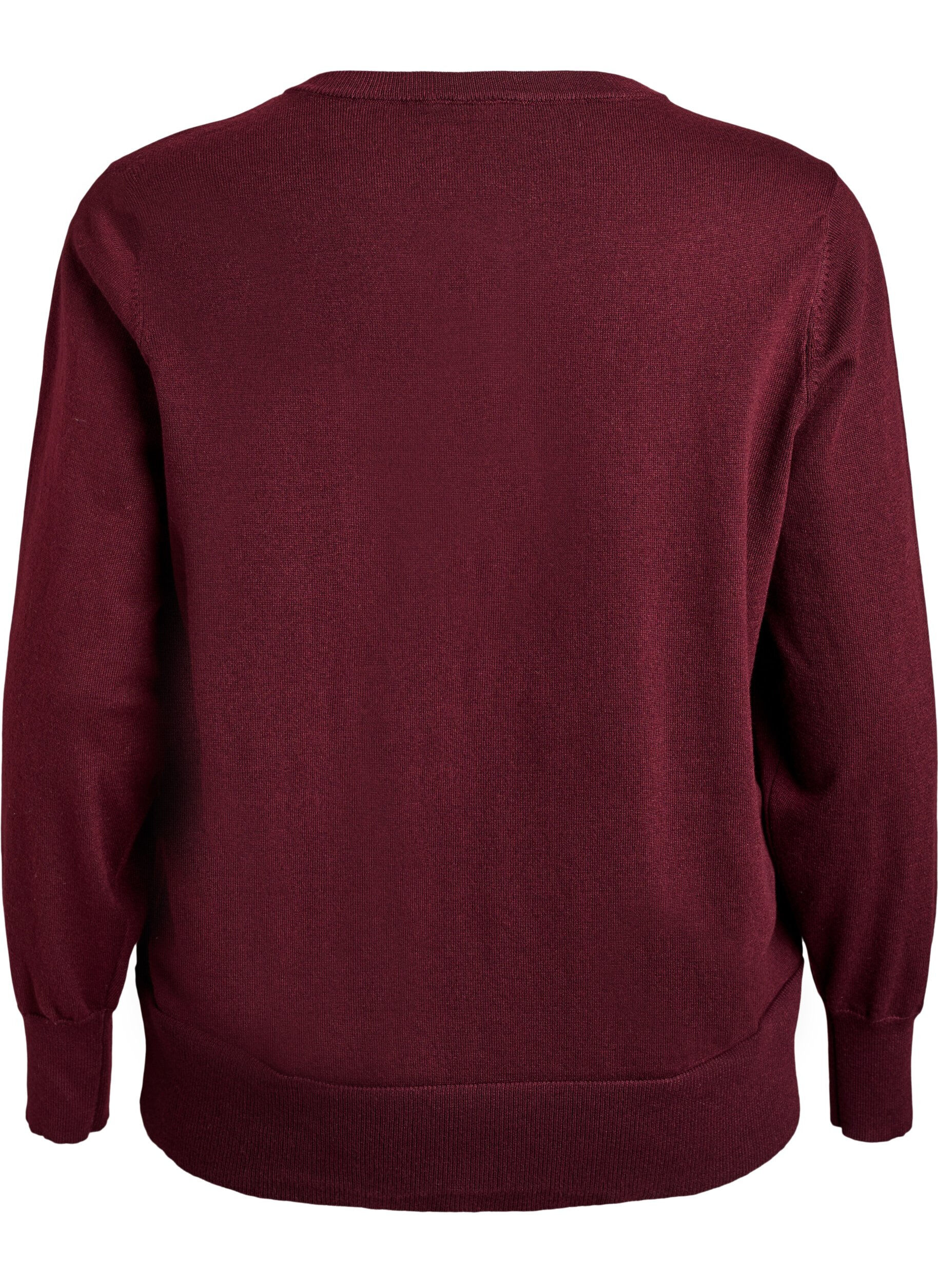 ZizziFijngebreide vest met ronde hals, Rood, Packshot image number 1