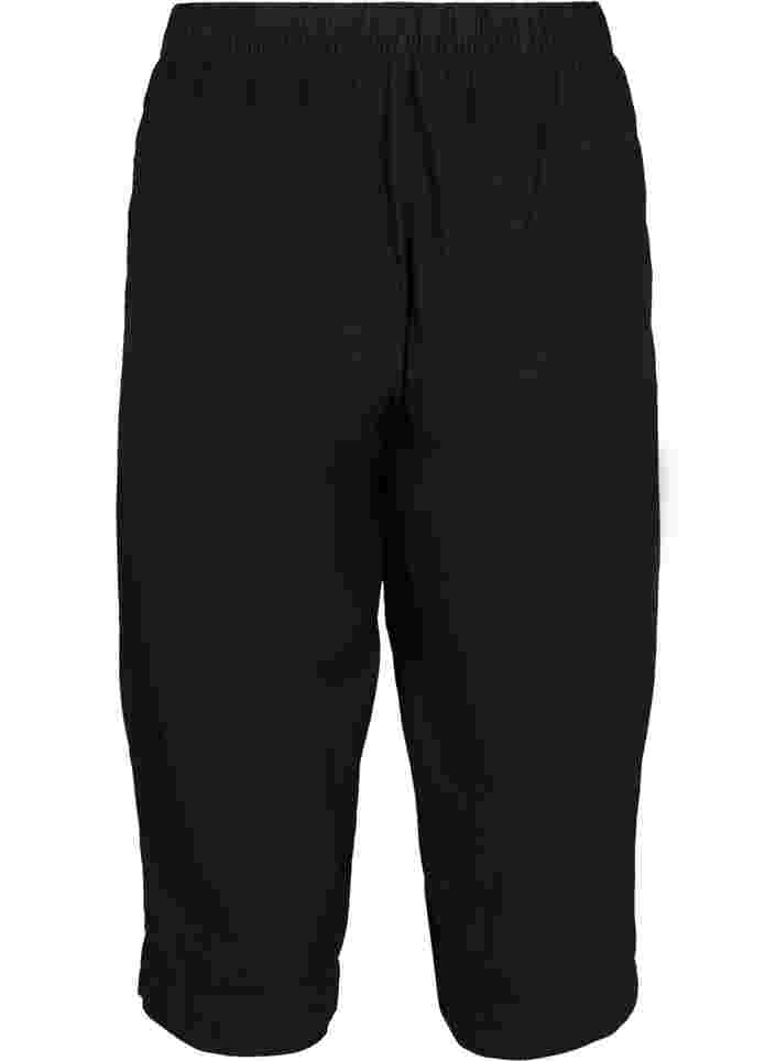 Losse culotte broek in katoen, Black, Packshot image number 1