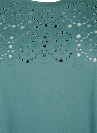 Los t-shirt met borduursel anglaise, Sea Pine, Packshot image number 2