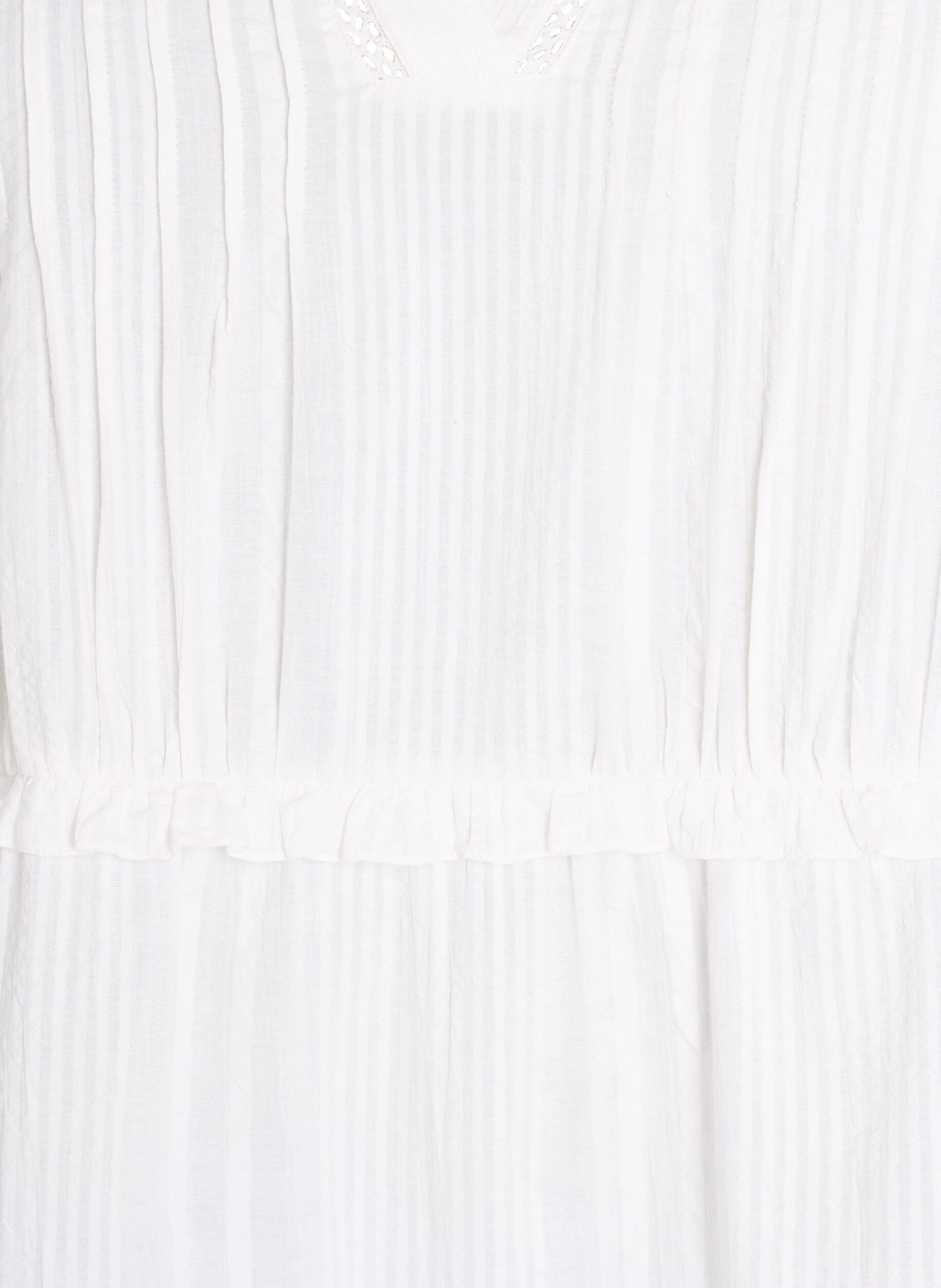 Zizzi A-vormige tuniek met ruches, Wit, Packshot image number 2