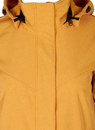 Lange softshell jas met capuchon, Spruce Yellow, Packshot image number 2