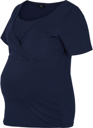 Zwangerschapst-shirt met korte mouwen in katoen, Night Sky, Packshot image number 0