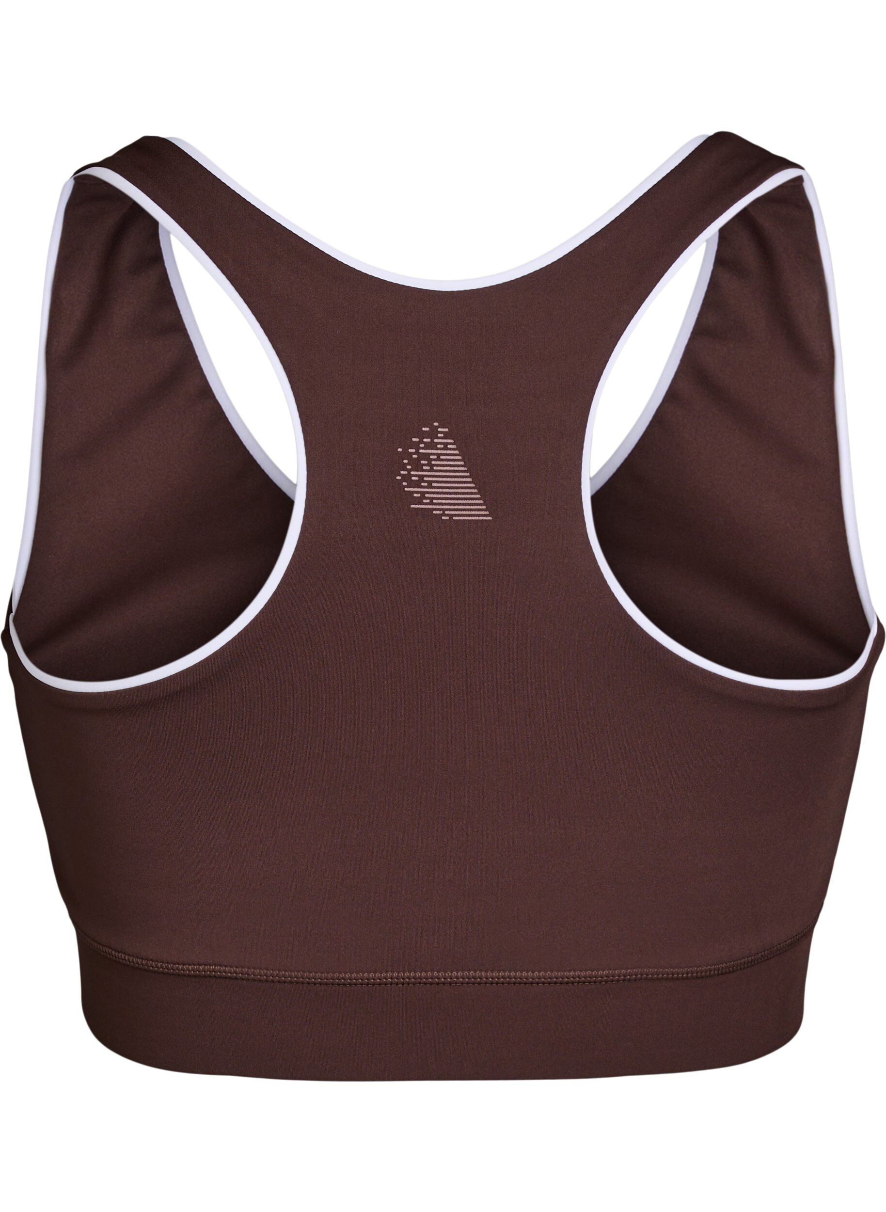 Zizzi Racerback sport-bh met contrasterende biezen, Bruin, Packshot image number 1