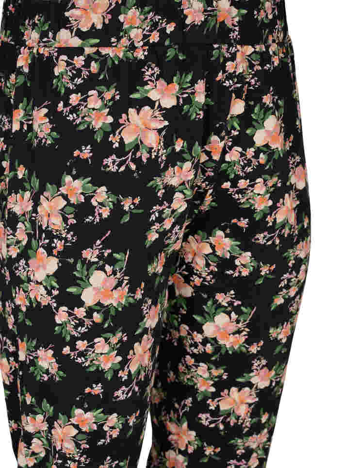 Katoenen pyjama broek met bloemenprint, Black Flower, Packshot image number 2
