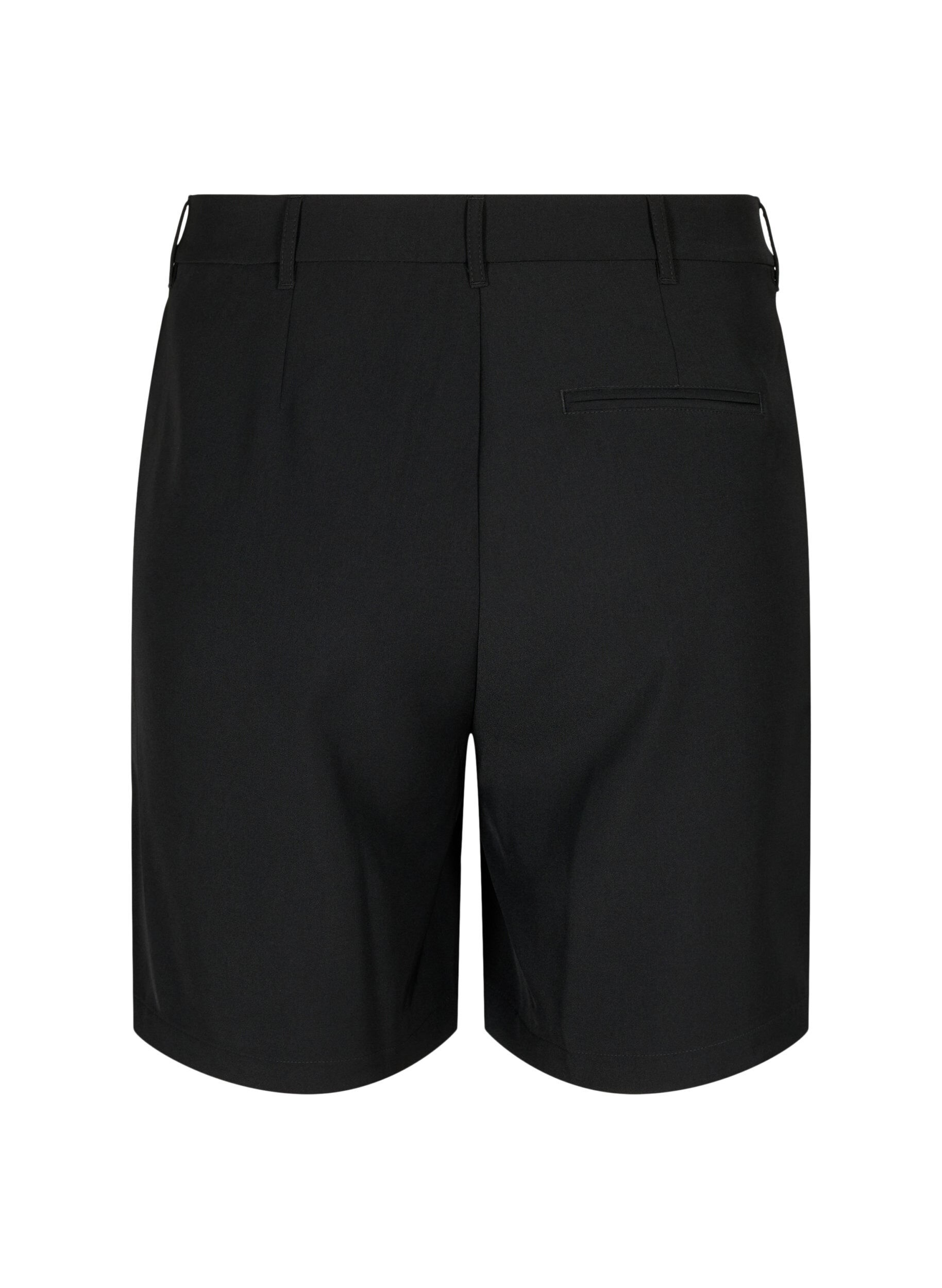 Zizzi Bermuda korte broek met hoge taille, Black, Packshot image number 1